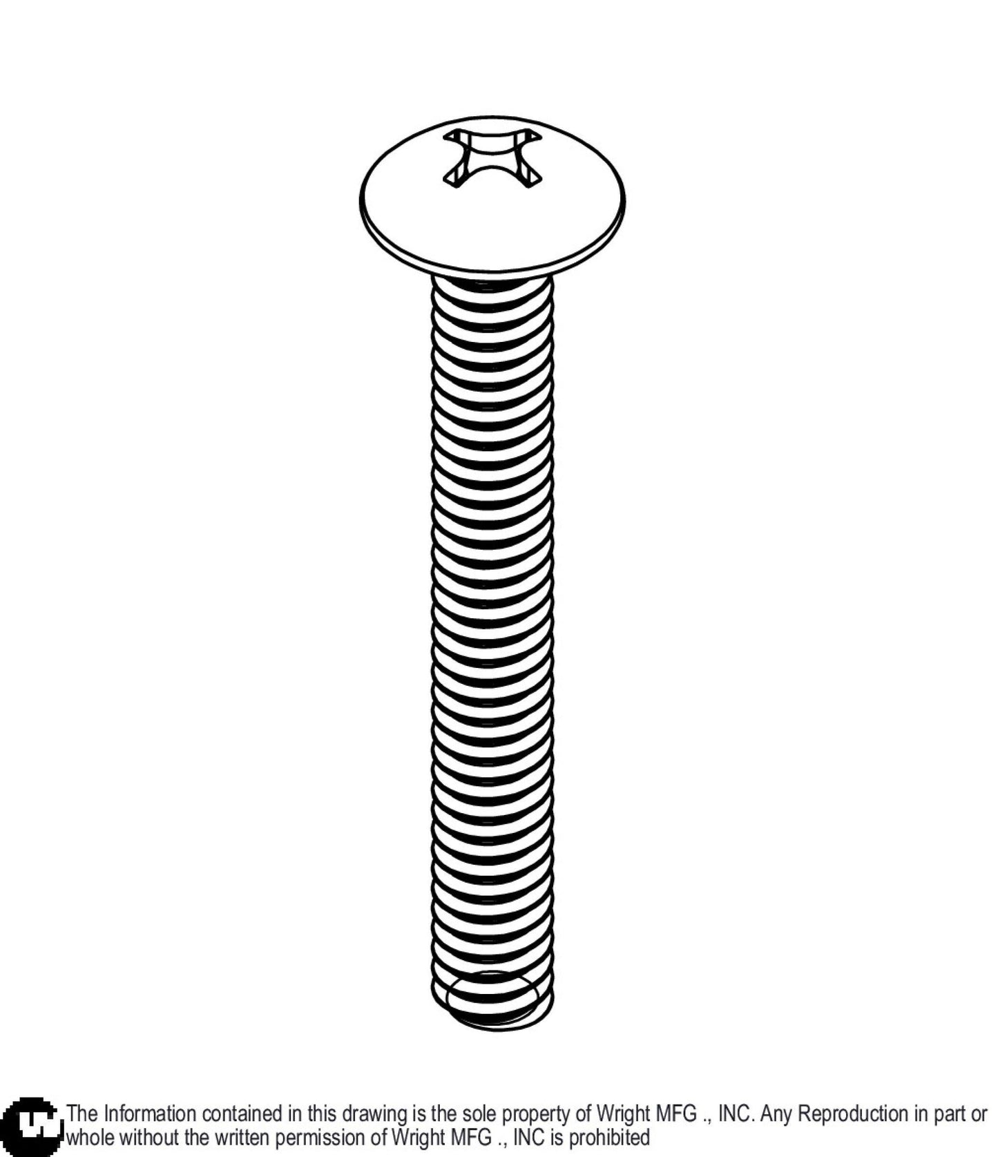 Round Philips Screw 1/4-20 x 2 Z 11990025.