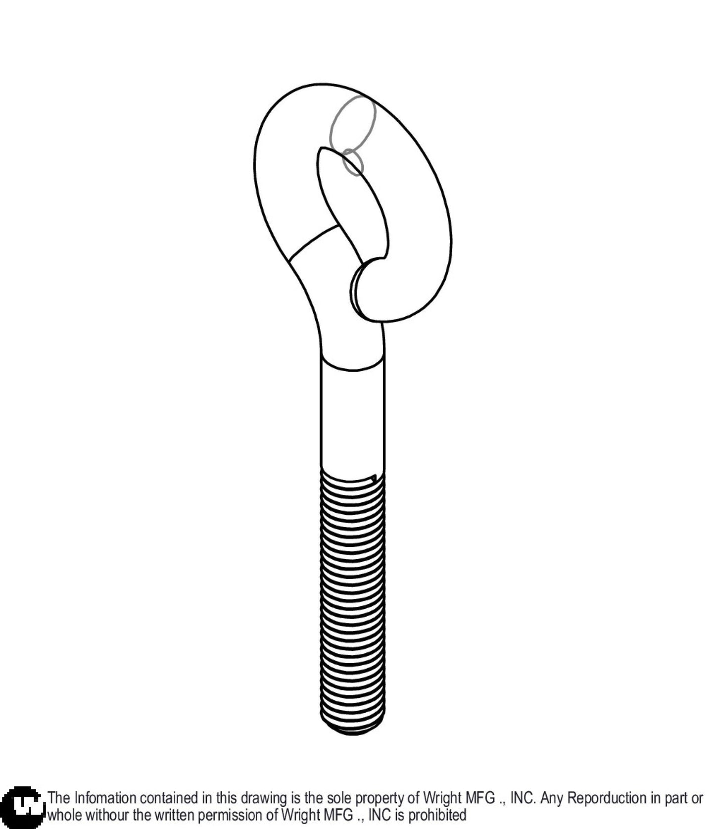 Eye Bolt, 1/2"-13, 4" Length 11990122.