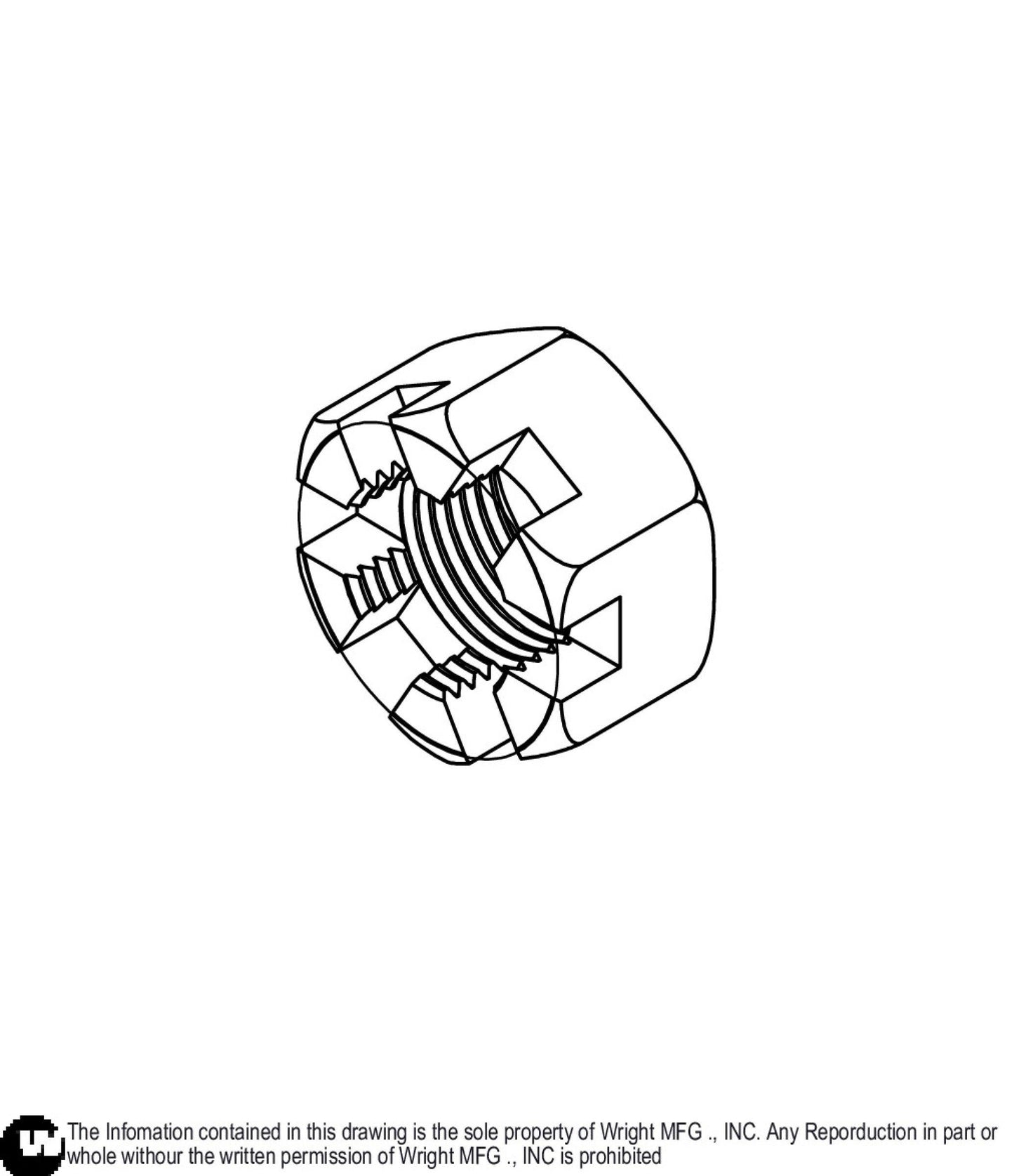 Castle Nut 3/4-16 12990023.