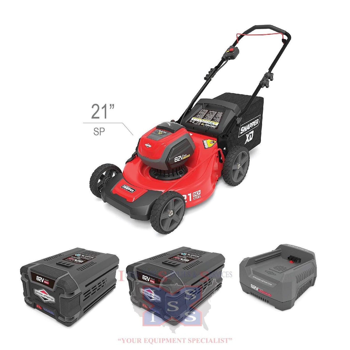 Kit Walk (SP) Mower 21" 82V Charger and two Batteries.