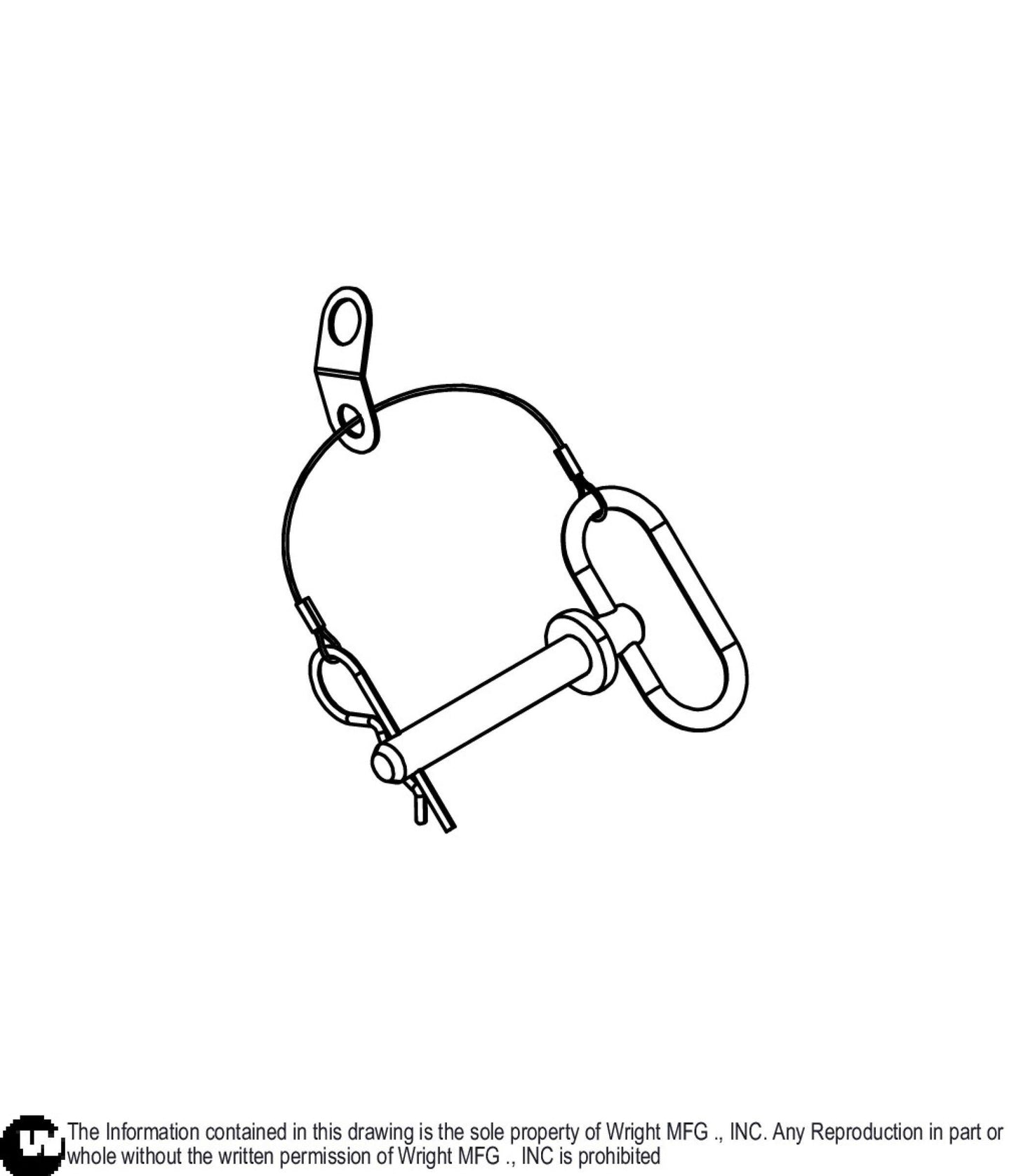 ROPS Locking Pin W/ Lanyard & Cotter Pin 21420016.