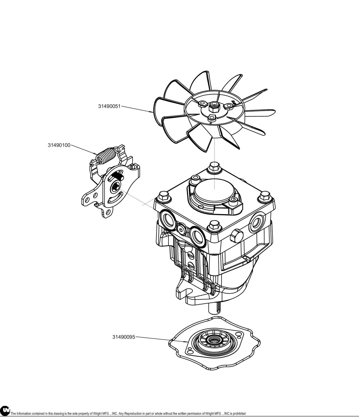 ZK Hydro Gear 7" Fan PR2K Series Hydro Pump 31490023.