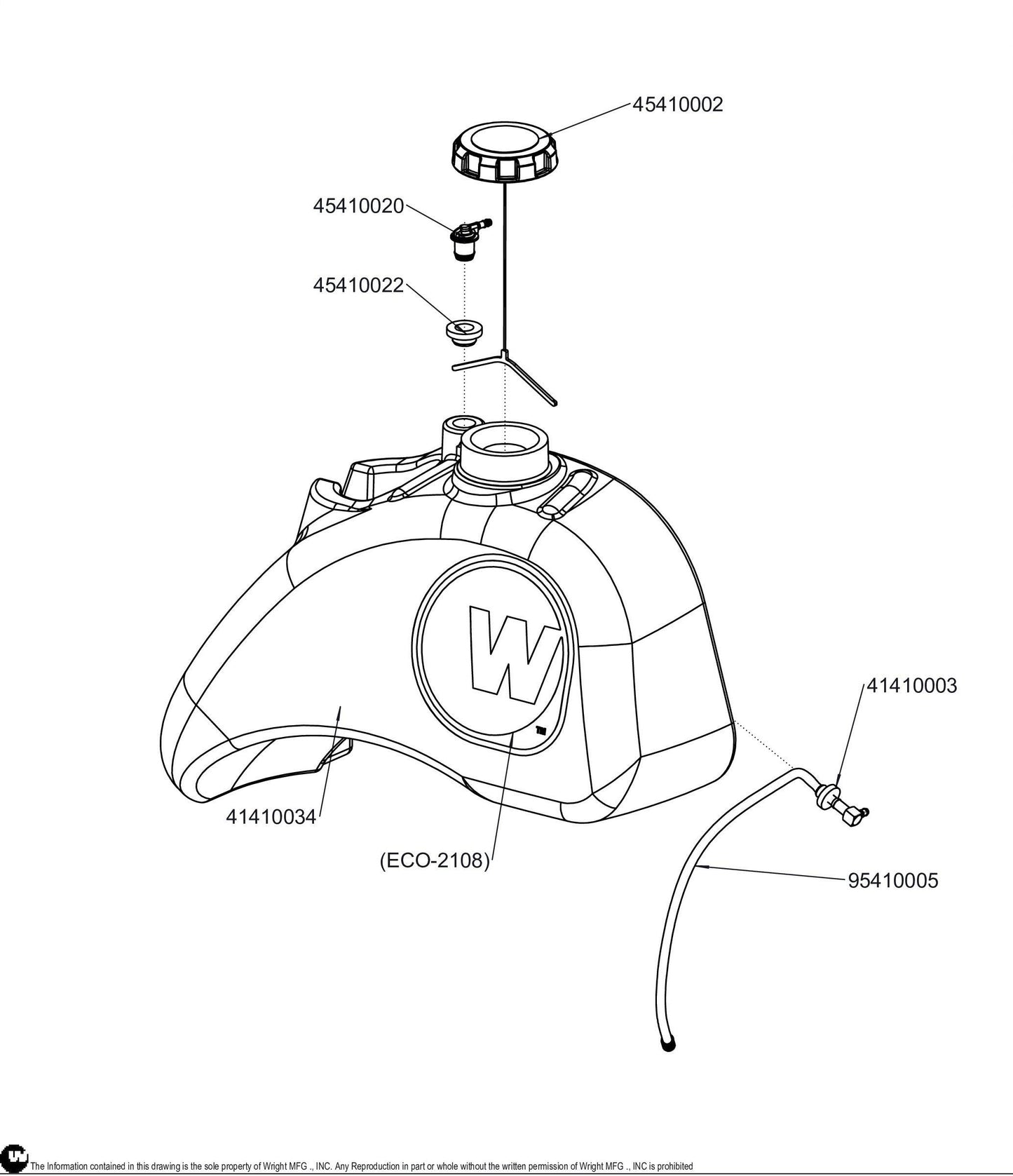 Right Hand WSZK Fuel Tank Assembly 55138 Up 41410046.