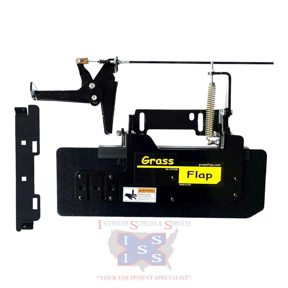 GrassFlap with RE Pedal includes Scag No-Drill mount.
