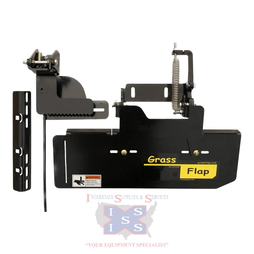 GrassFlap Direct Bolt for John Deere zero turn mowers with the 7-iron deck with Steel Blocker Plate and SEL pedal.