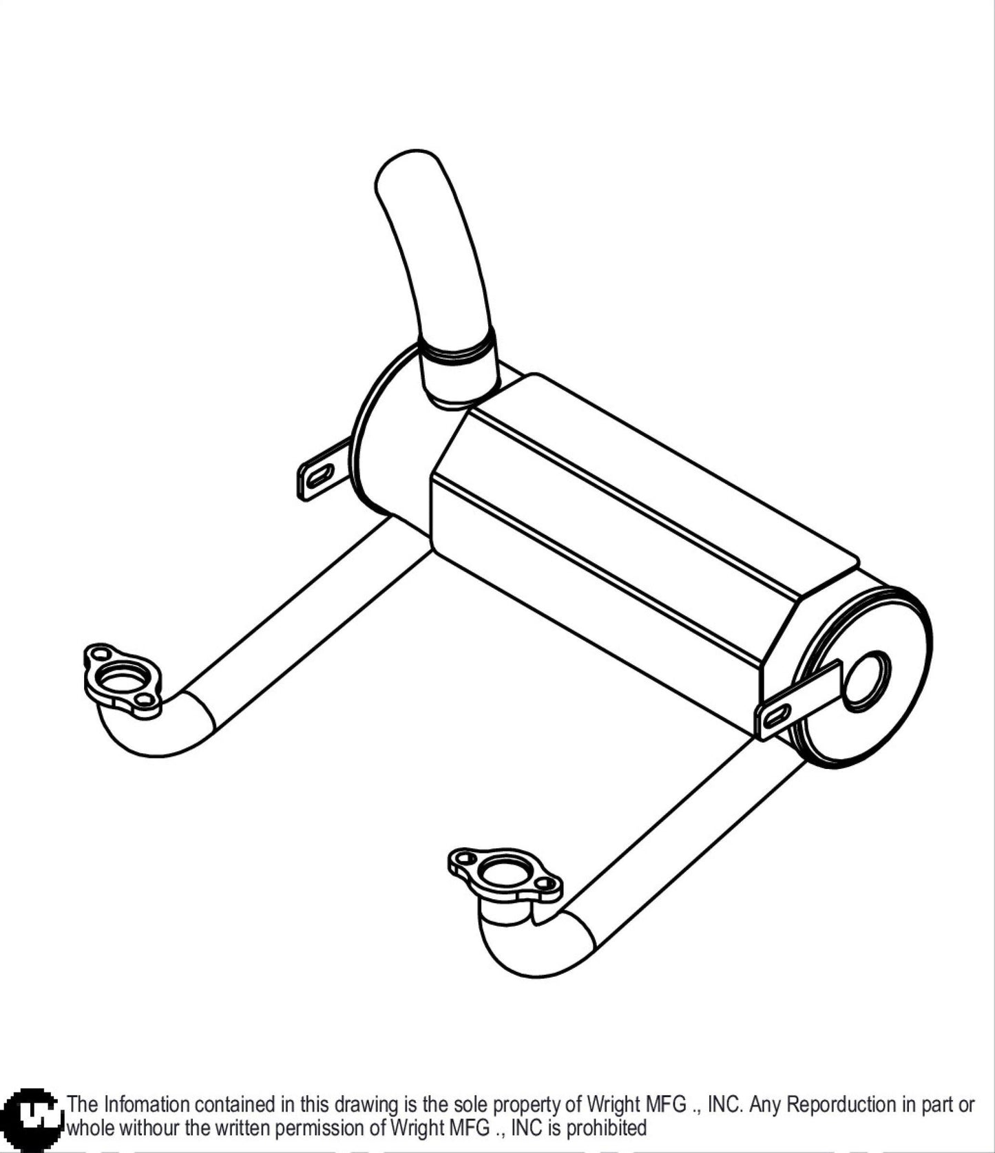 Kaw 603 & 726cc Horiz High Mount Muffler 51410072.