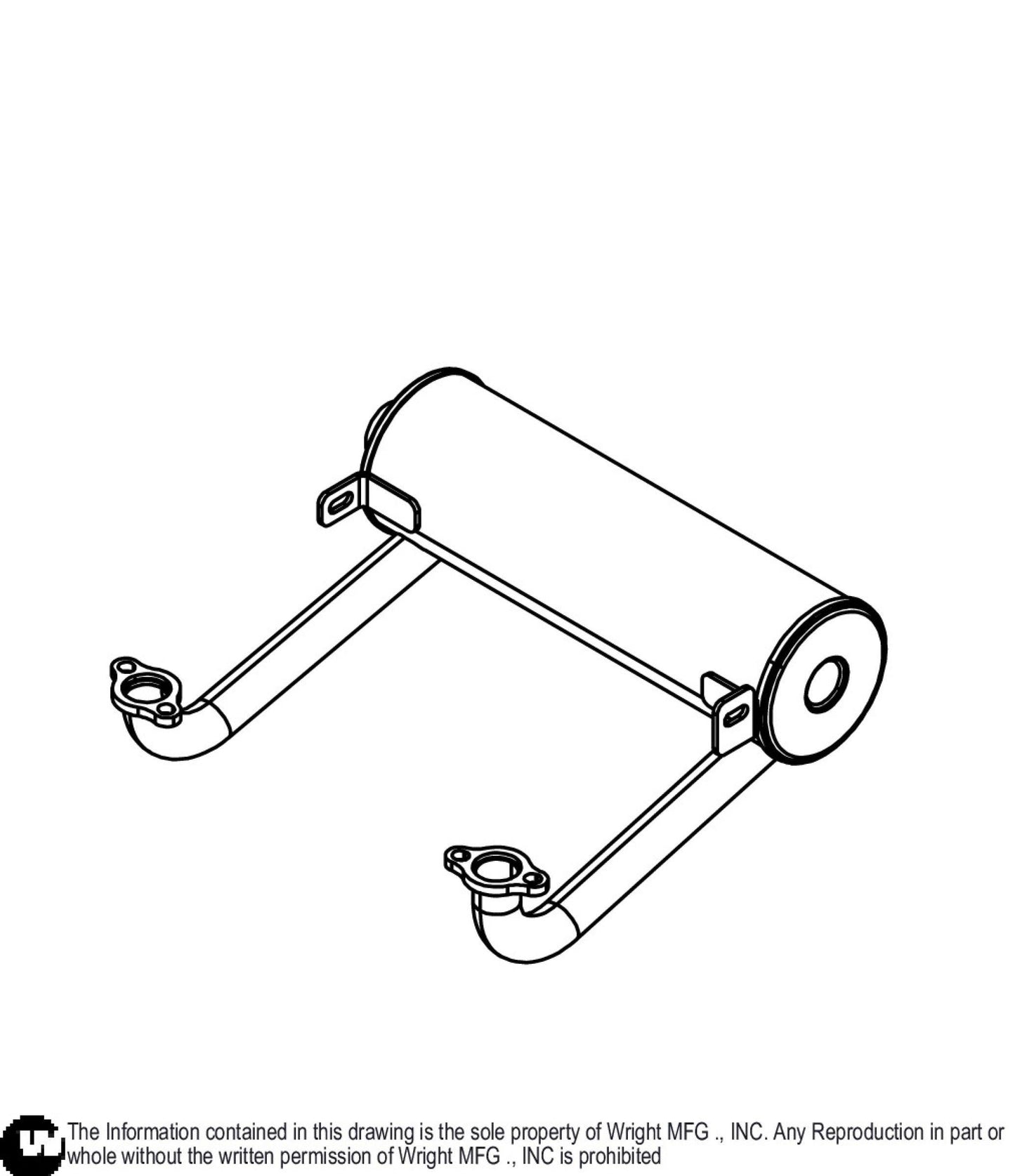 Kawasaki 726CC Horiz High Mount Muffler 51410099.