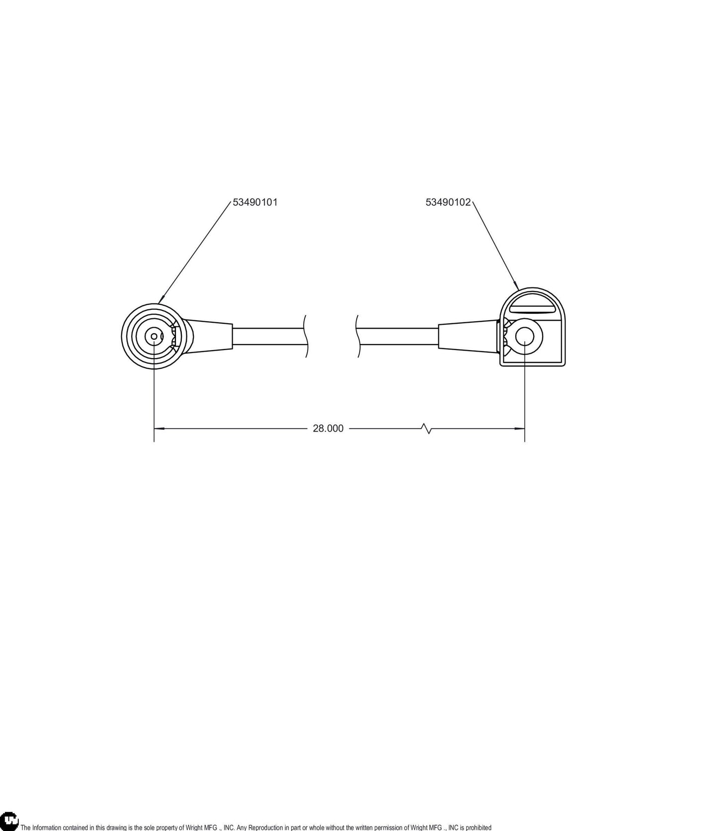 Red Battery Cable 28 Inch 53490079.