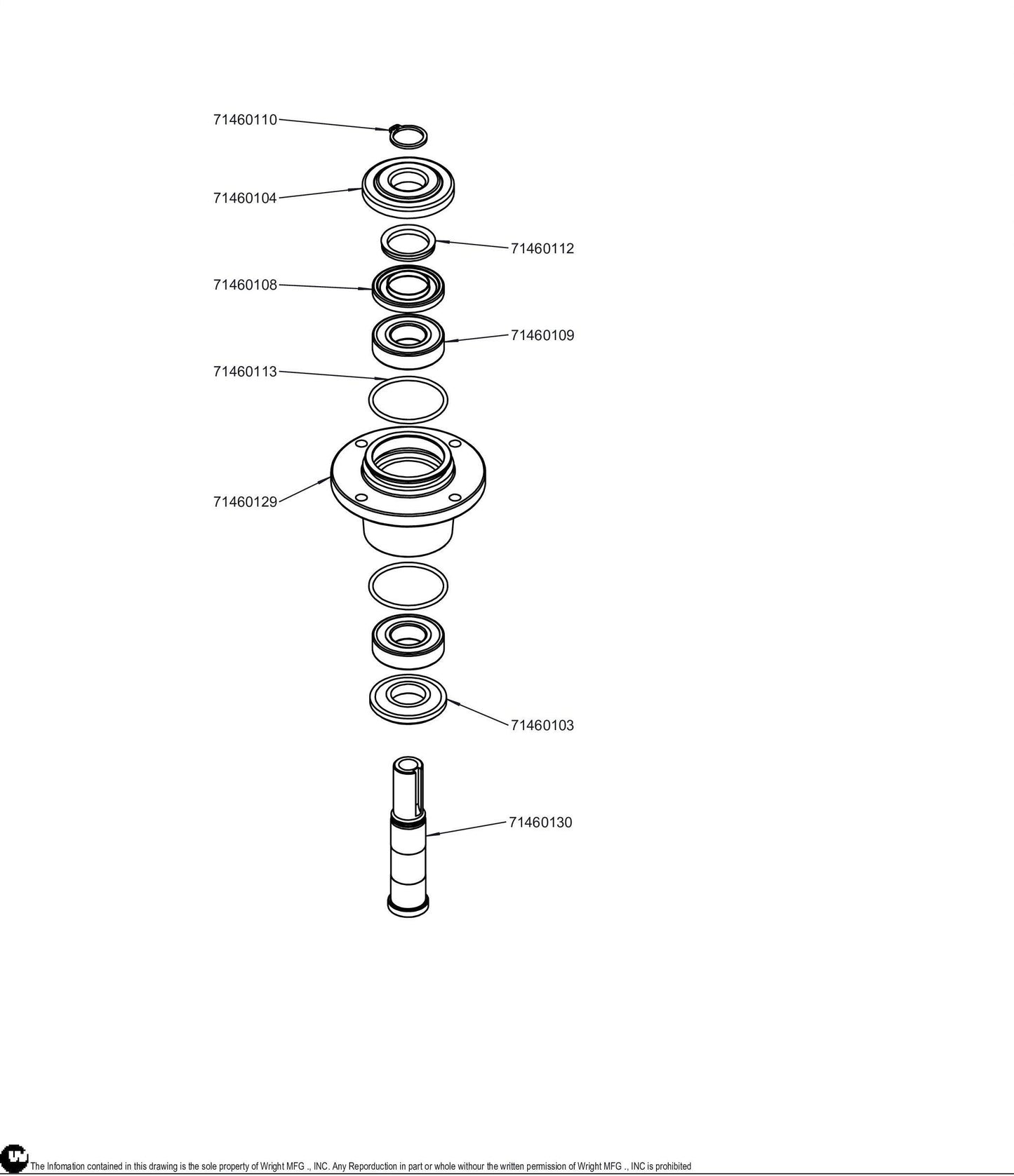 WVG/WVH Spindle Assembly (Rep71460039) 71460131.