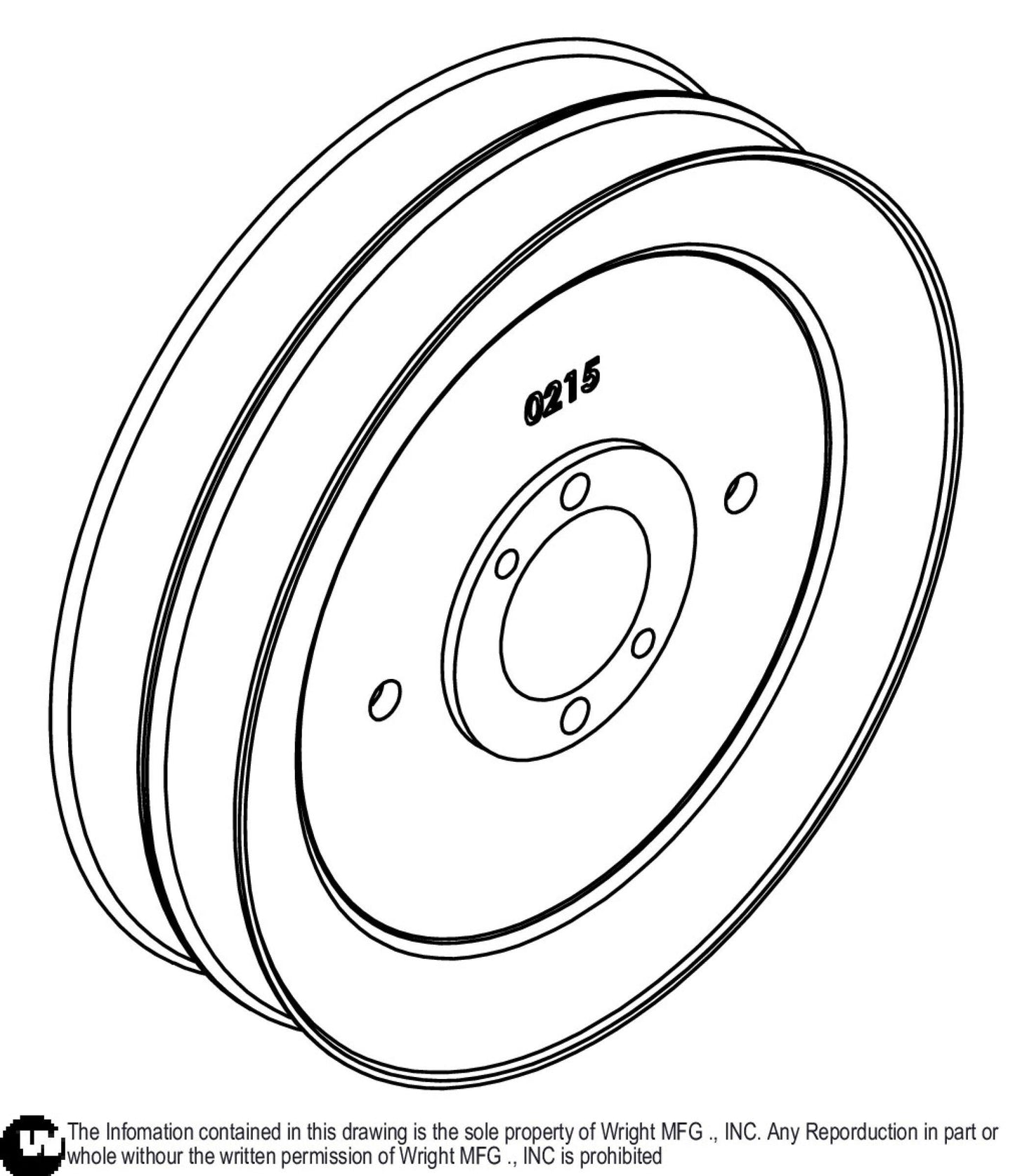 Deep Double Grove B H Bush X 7 5/16 Pulley 71460215.