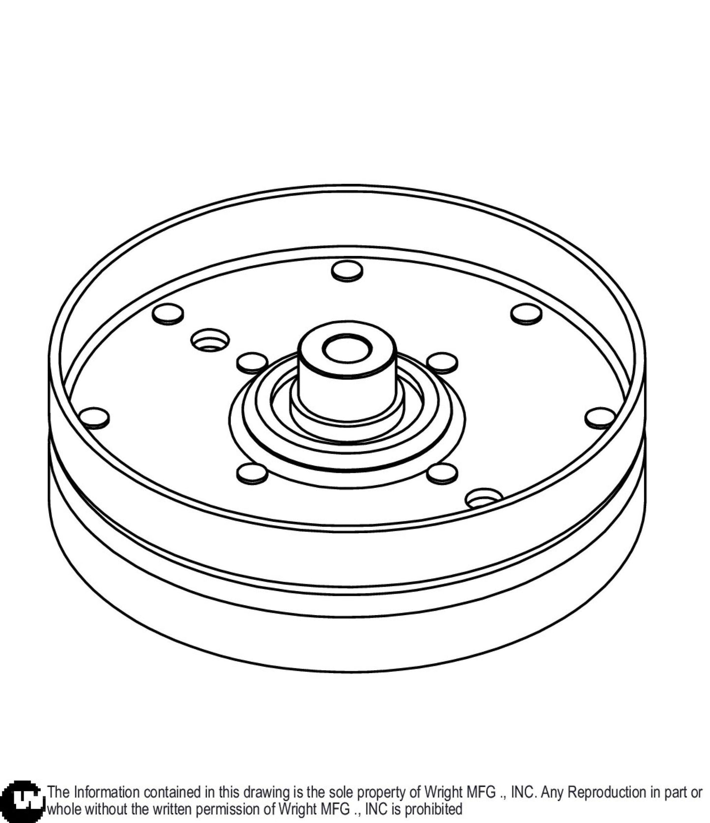 Flat Idler Pulley 5 X 1 1/4. No Lip 71460217.
