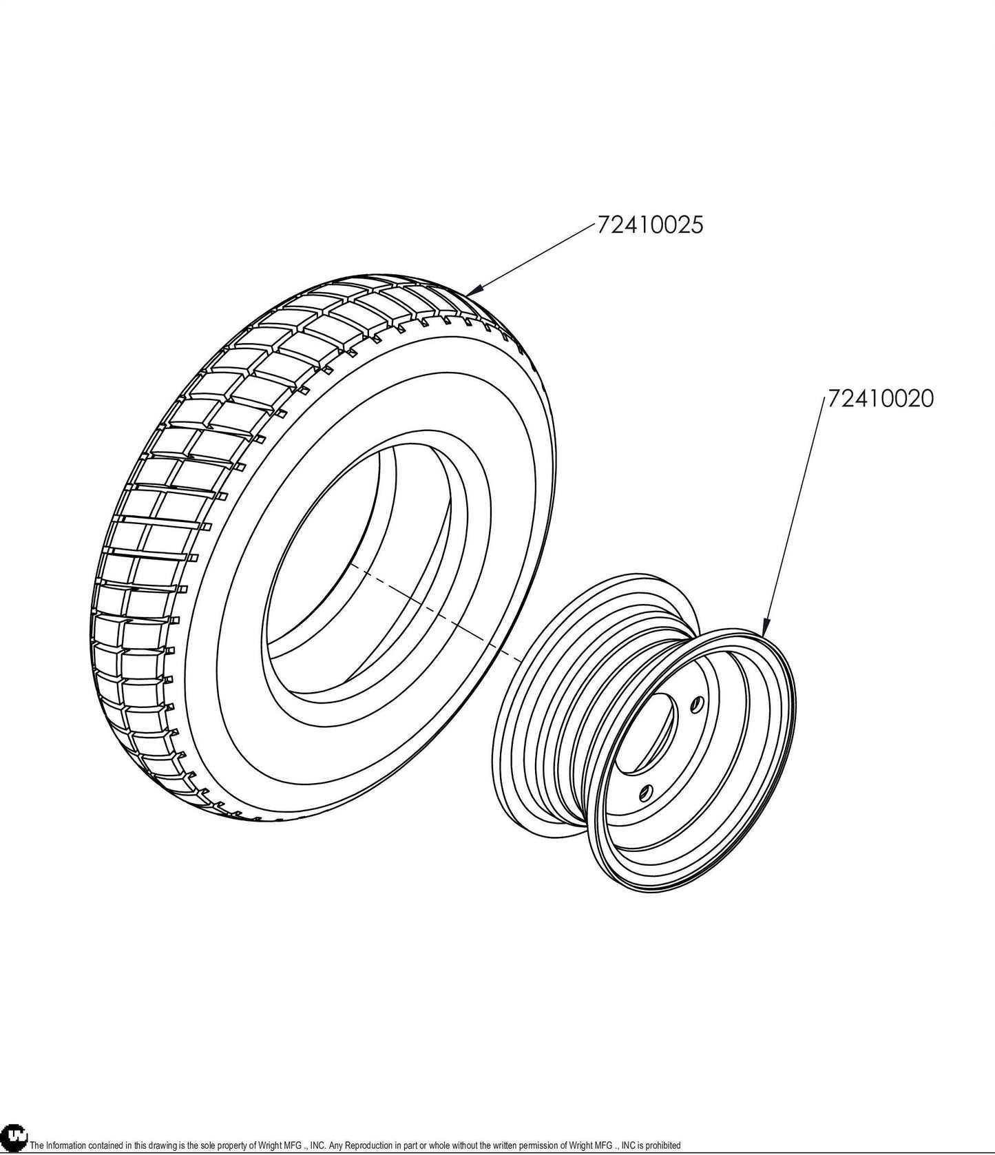 4.80 / 4.00-8 32" Wheel Assembly 72410019.