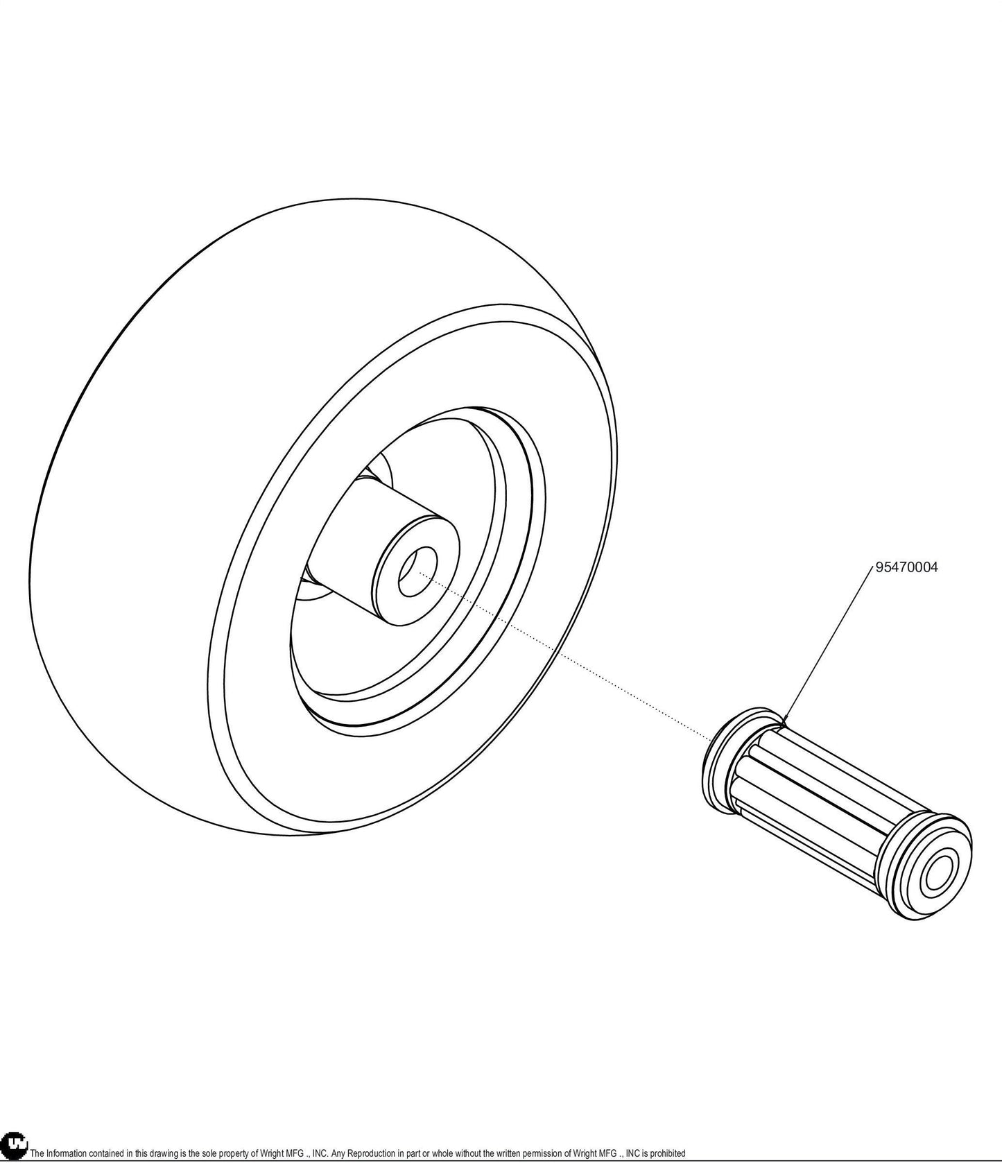 Black No Flat Wheel Assembly 9X3.50-4 72460027.