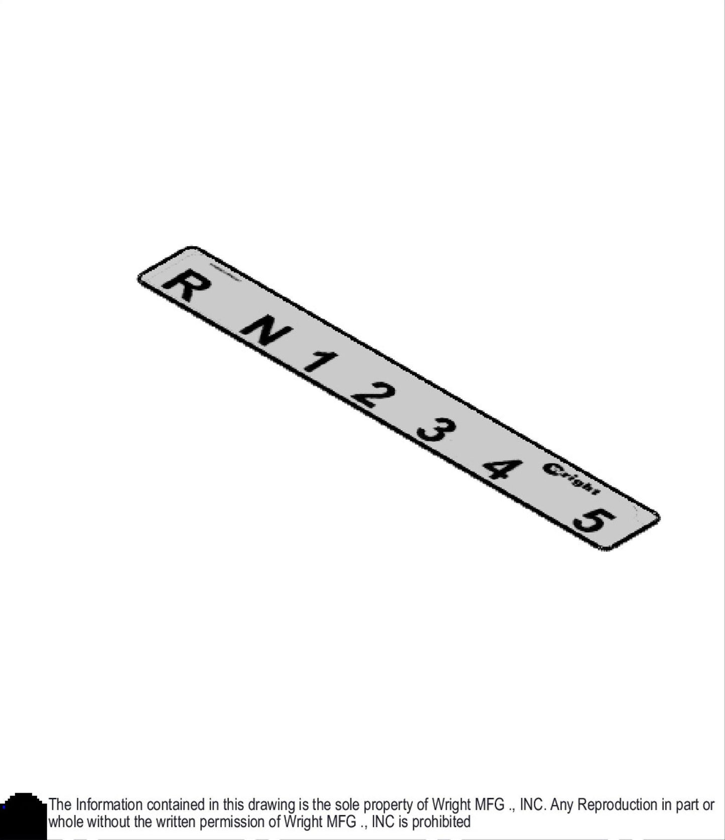 Transmission Gear Select Decal 76490062.