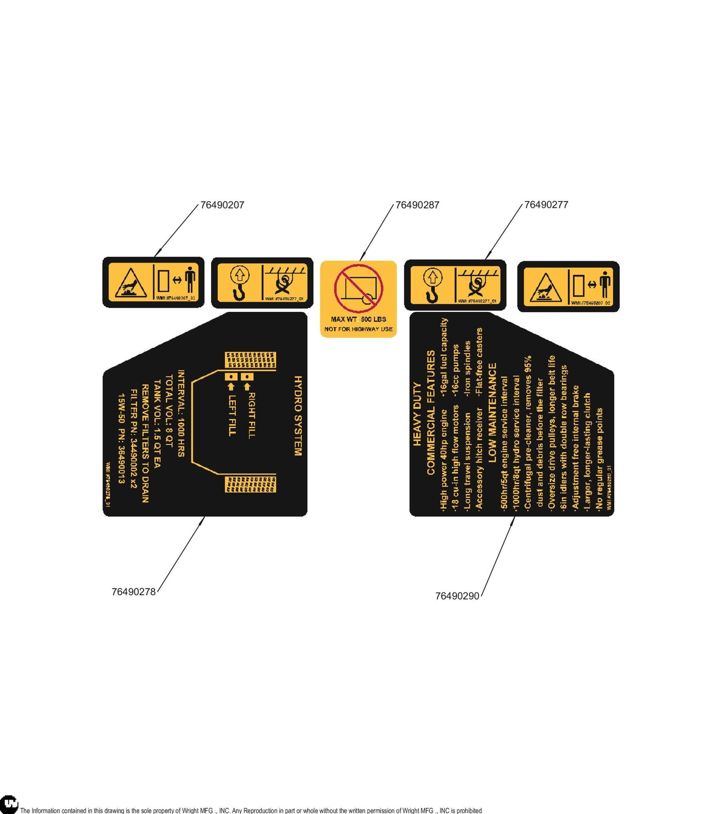 WZXT Rear Guard Decal Kit 76490294.