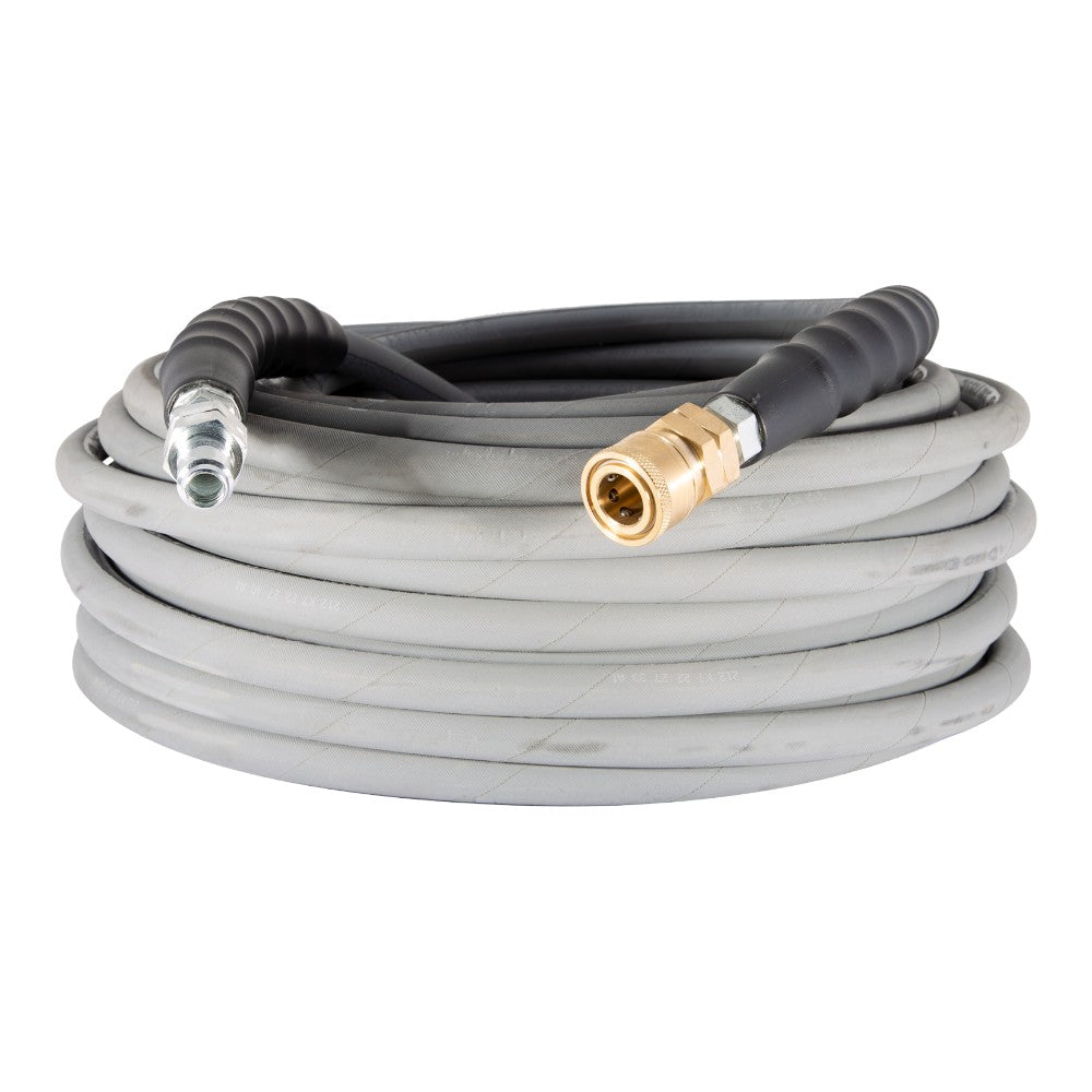 BE 100' 3/8" Single-Braid Grey Brass Quick Connect Hose 85.238.115