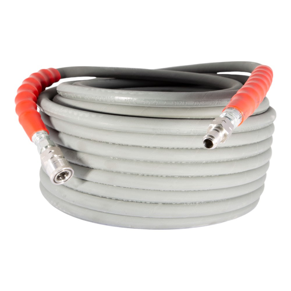BE 100' 3/8" Double-Braid Grey Stainless Steel Quick Connect Hose 85.238.215
