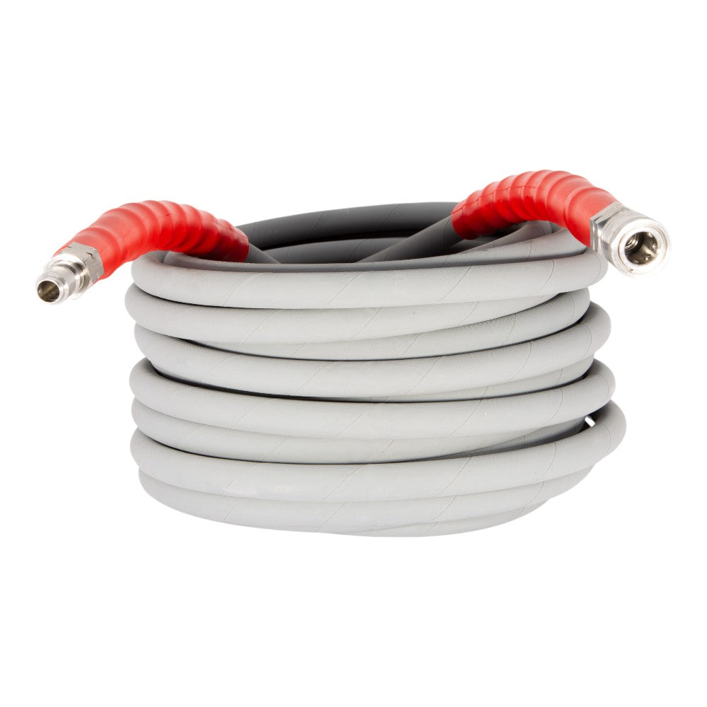 BE 50' 3/8" Double-Braid Grey Stainless Steel Quick Connect Hose 85.238.255