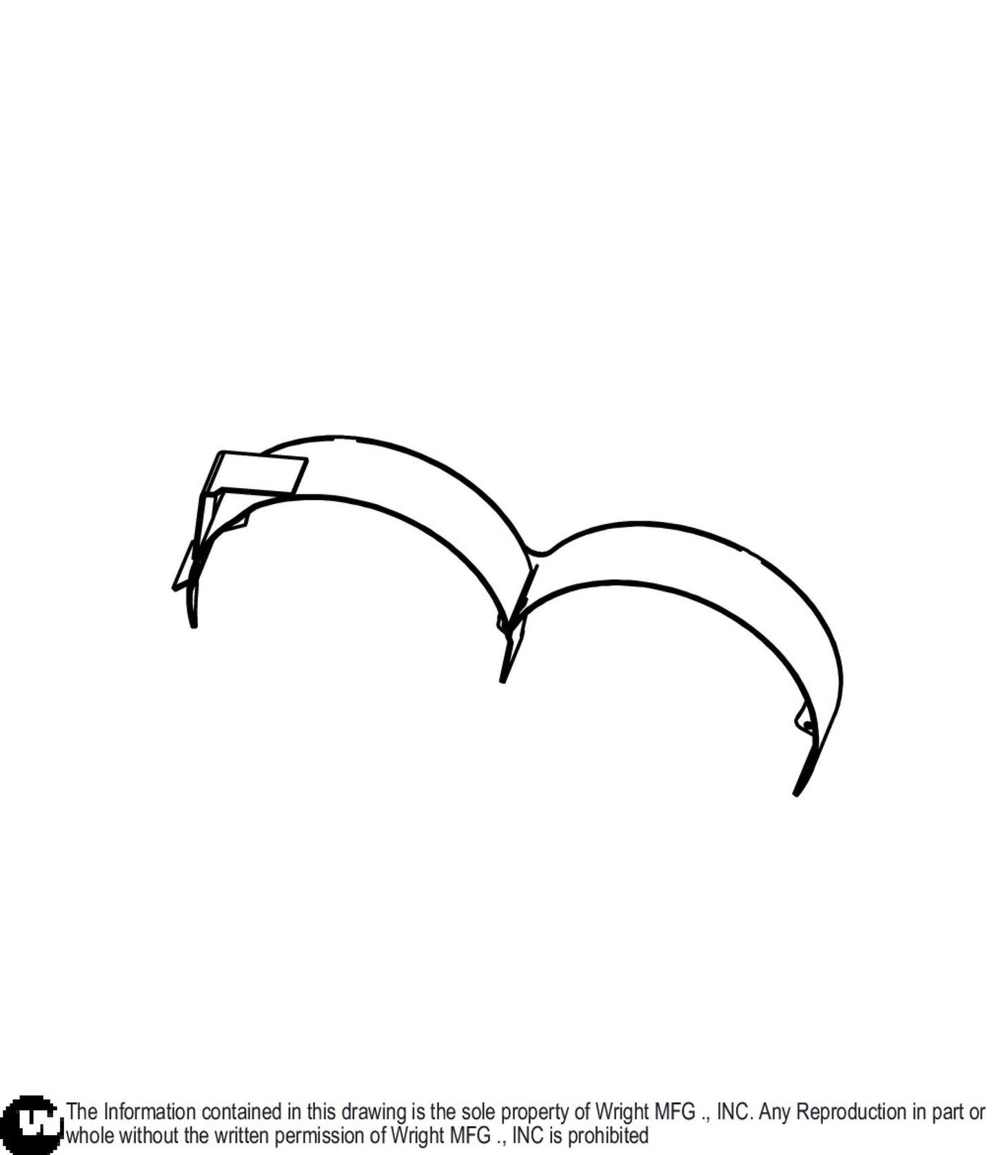 Right 52" WZK Curved Mulch Baffle 93440050.