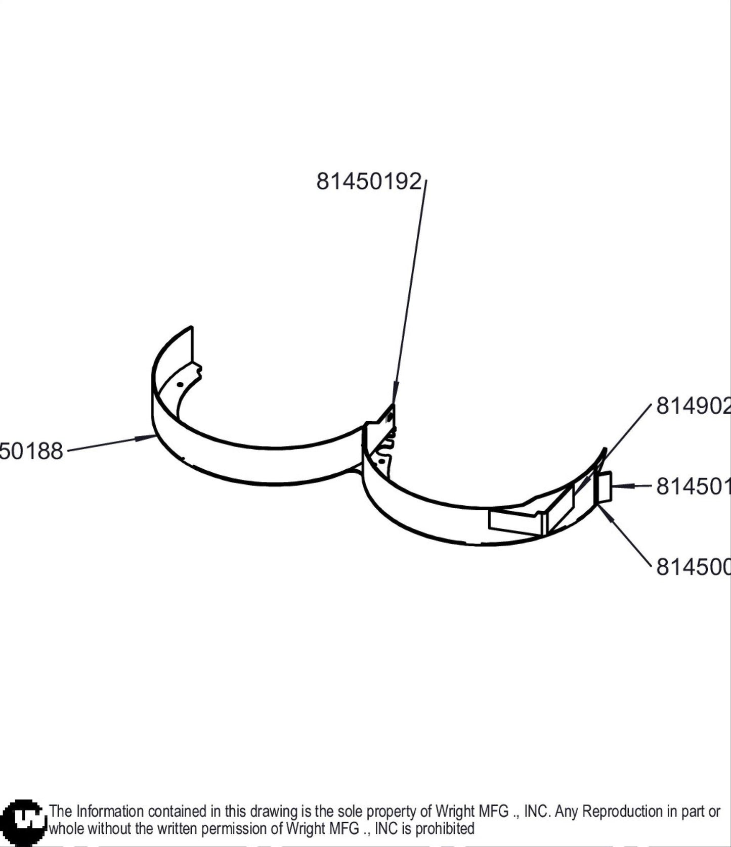 61" Right Curved Mulch Baffle 93450009.
