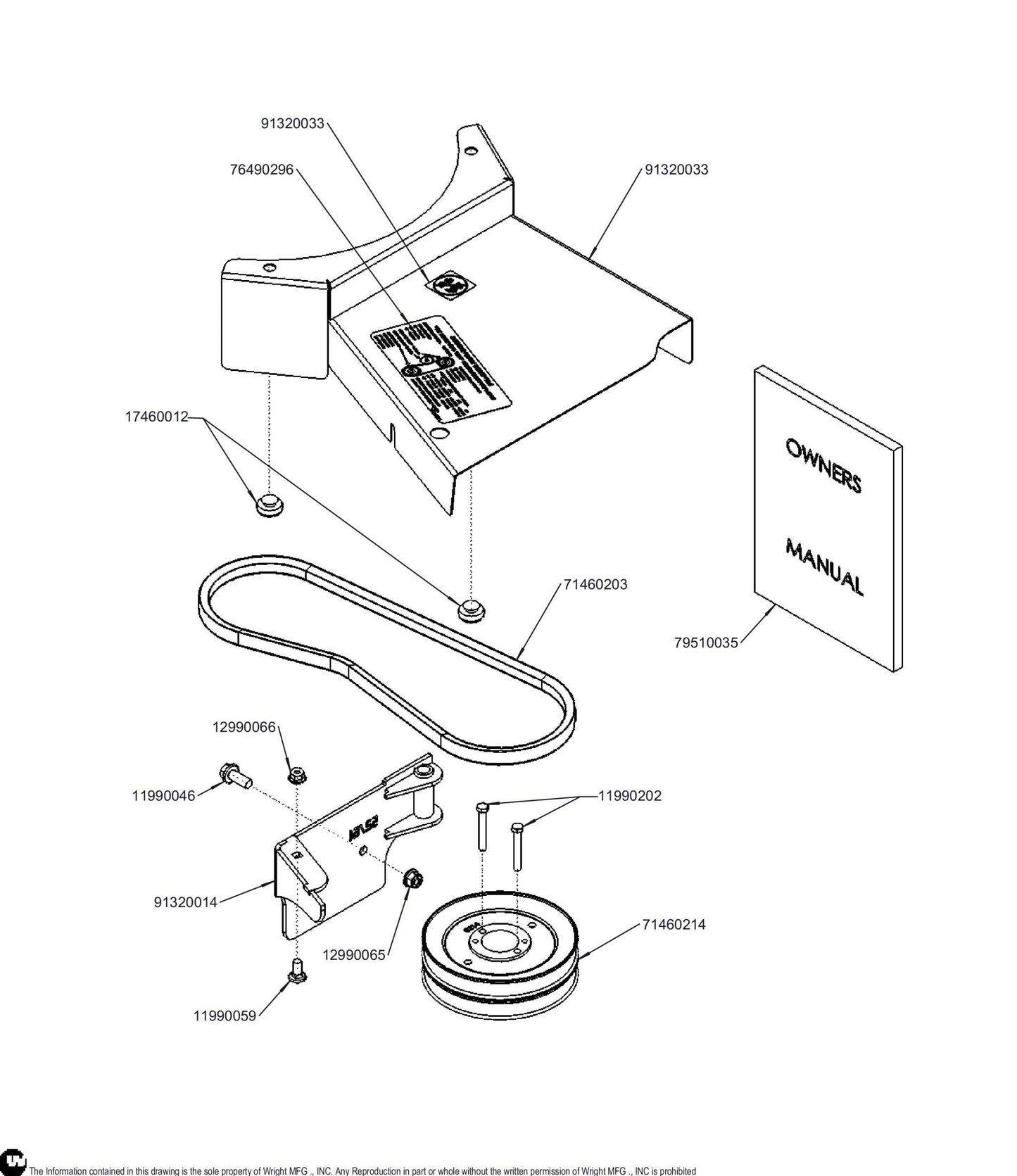 Wright 52" ZK3 GCS Pulley Kit 95320014