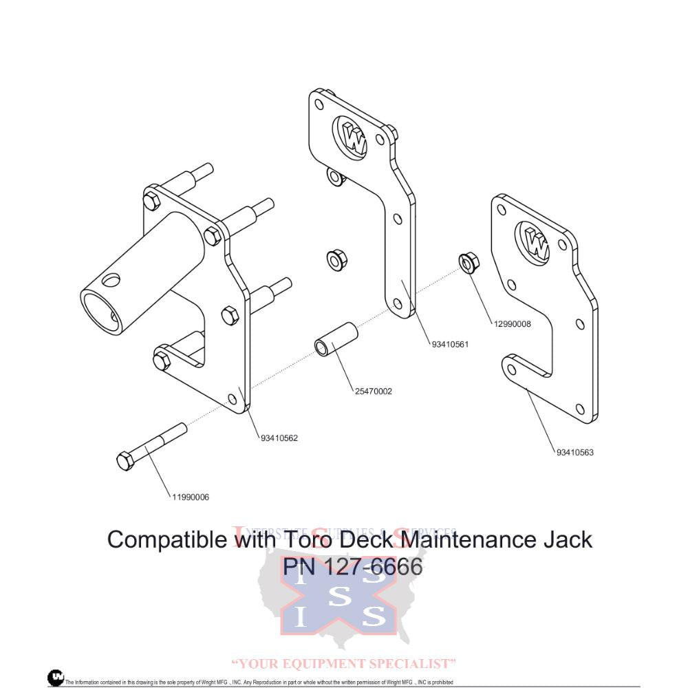 Wright Mower Jack Adaptor Kit 95410047.