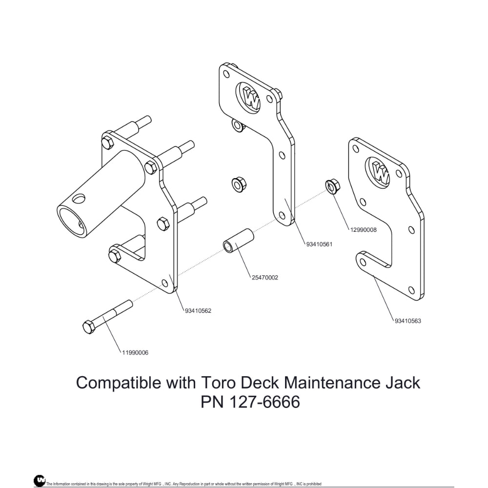 Wright Mower Jack Adaptor Kit 95410047