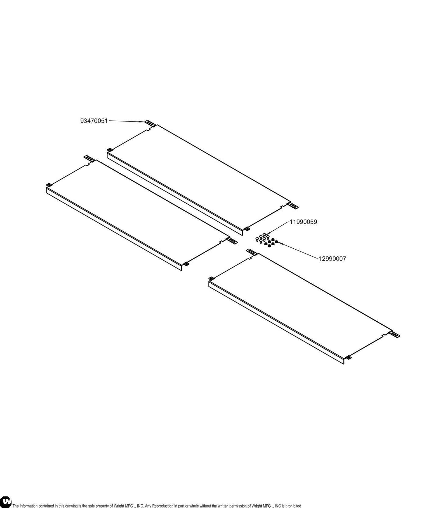 48' Rear Shelving Kit Parts Counter 95470010.
