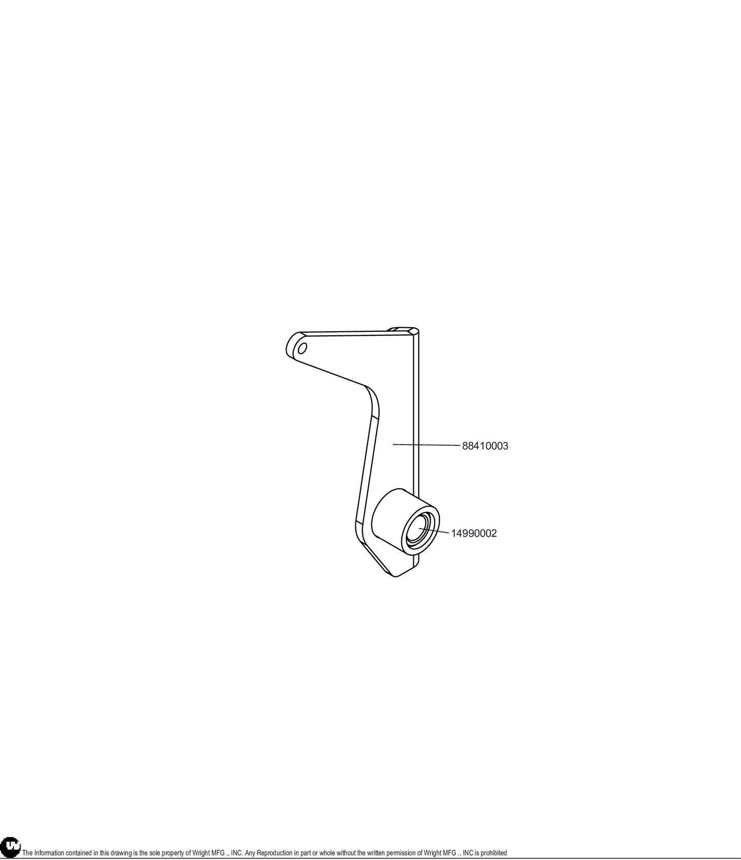 Right Neutral Adjust Lever W/ Bush 98410006.