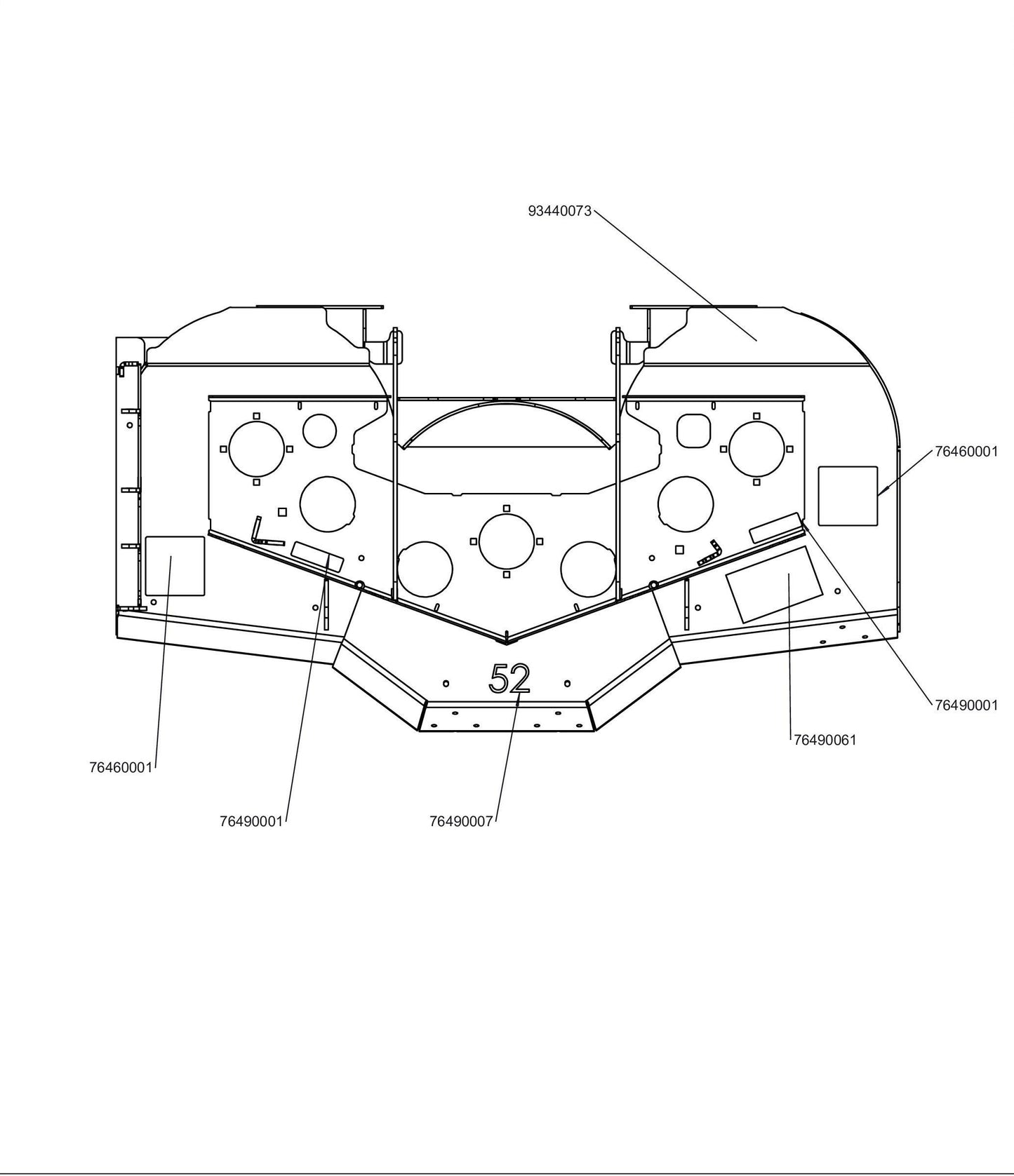 52 WSTN Cutter Deck Service Assembly 98440009.