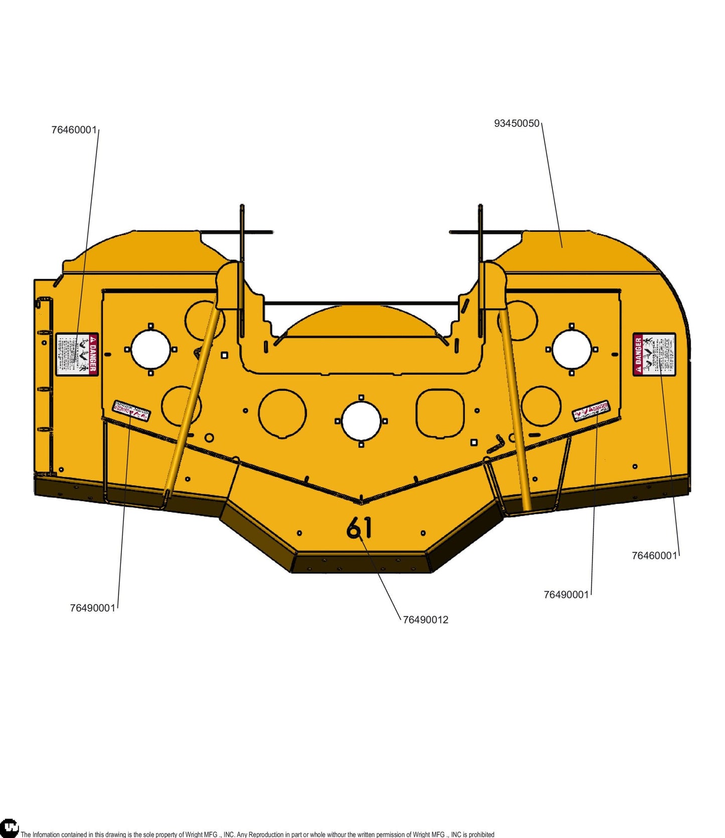 61 WS Cutter Deck Service Assembly 98450010.