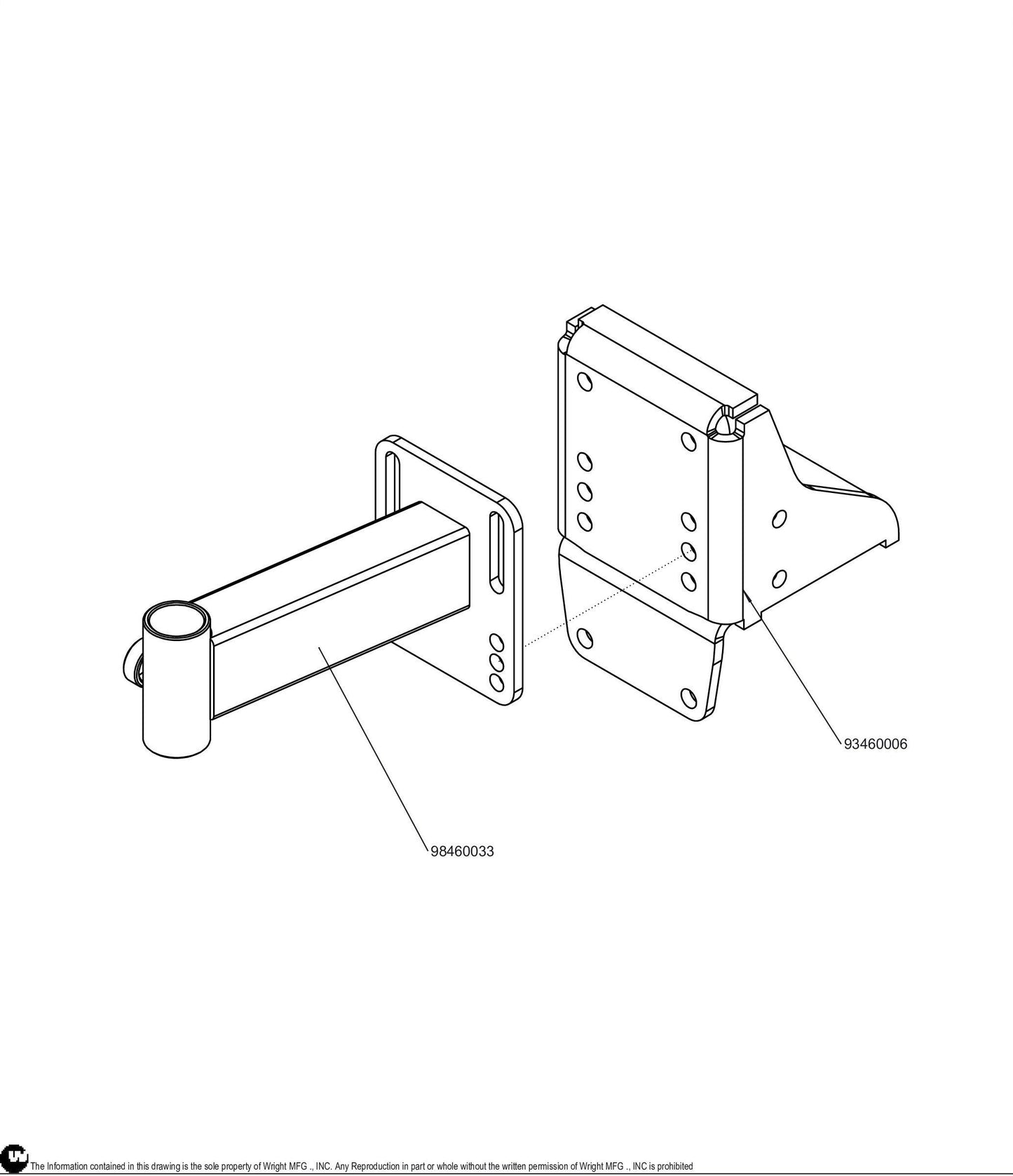 SS Caster Arm W Zerk & Bushings 98460002.
