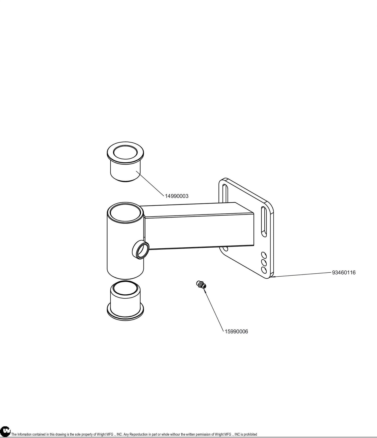Left Side Caster Arm Assembly 98460016.