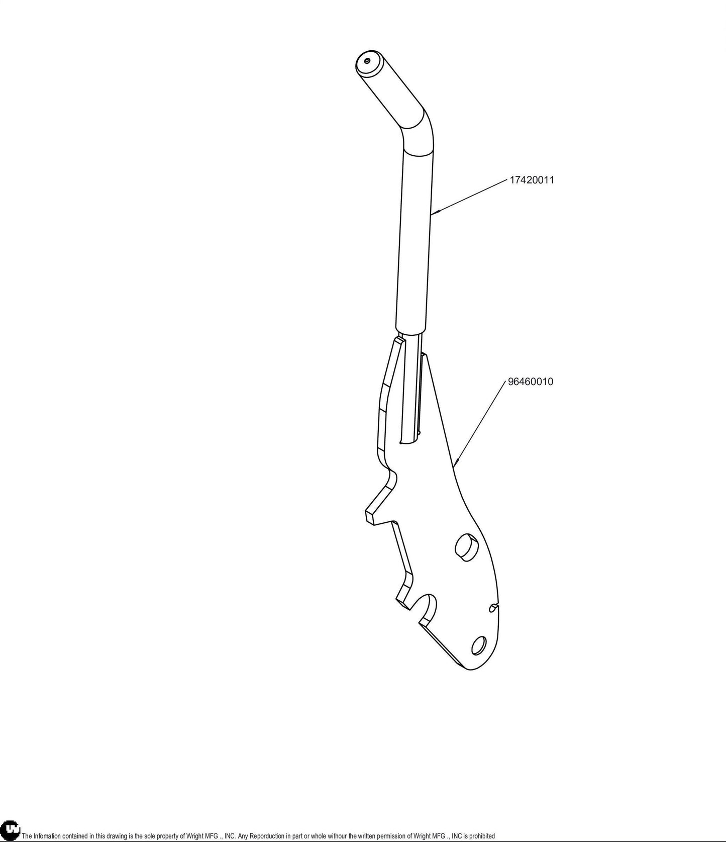 WZK Deck Lift Handle Assembly 98460039.