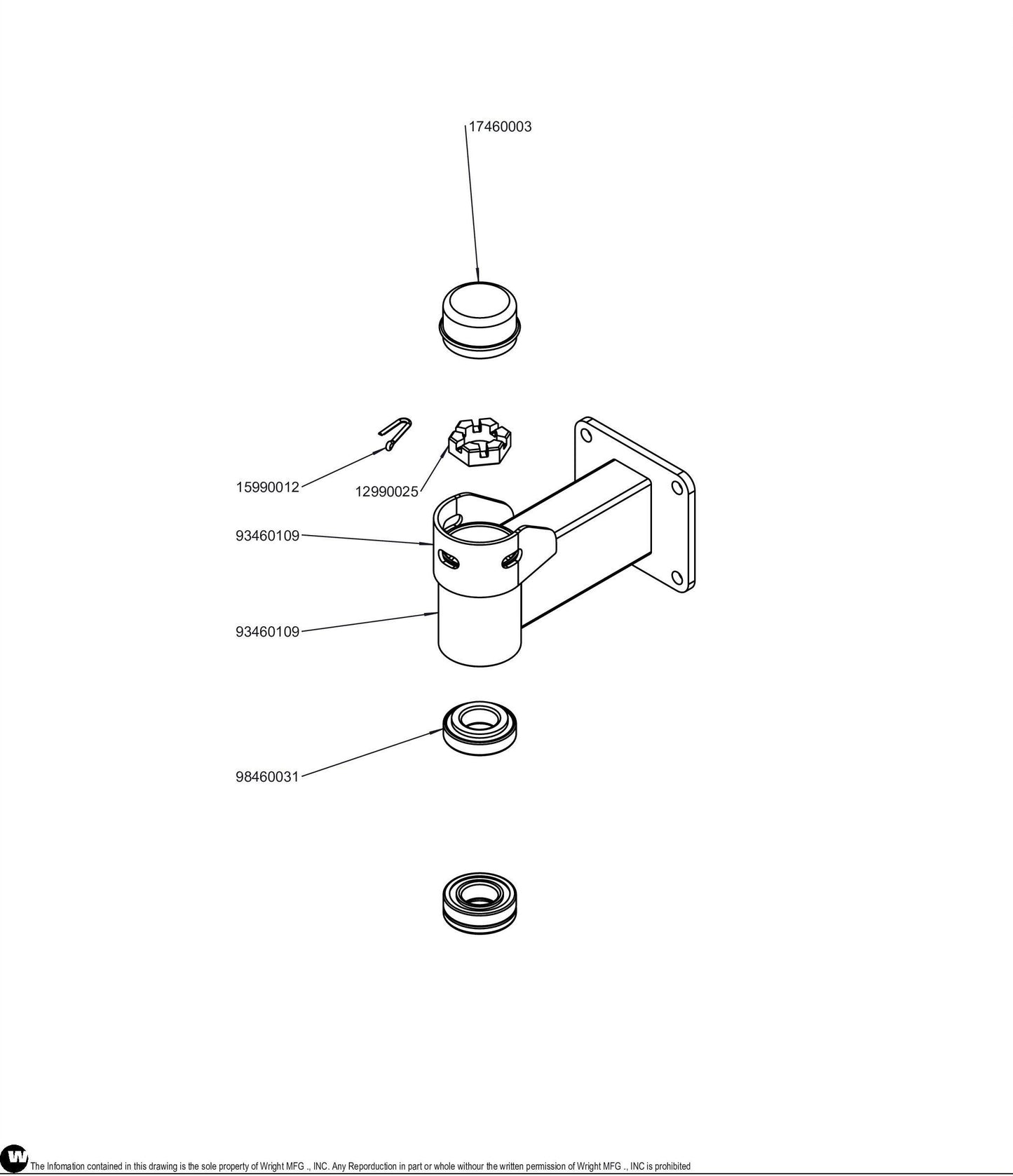 5" Caster Arm Assembly 98460043.