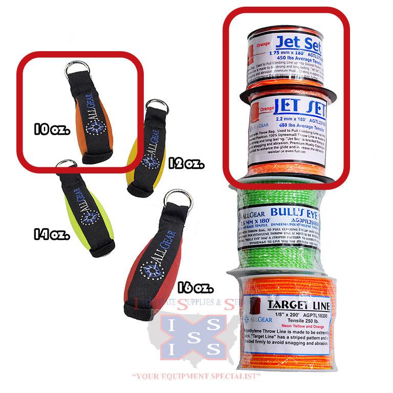 AllGear Throwbag Combo 10oz 2.2mm x 180' Jet Set.