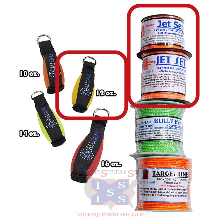 AllGear Throwbag Combo 12oz 1.75mm x 180' Jet Set.