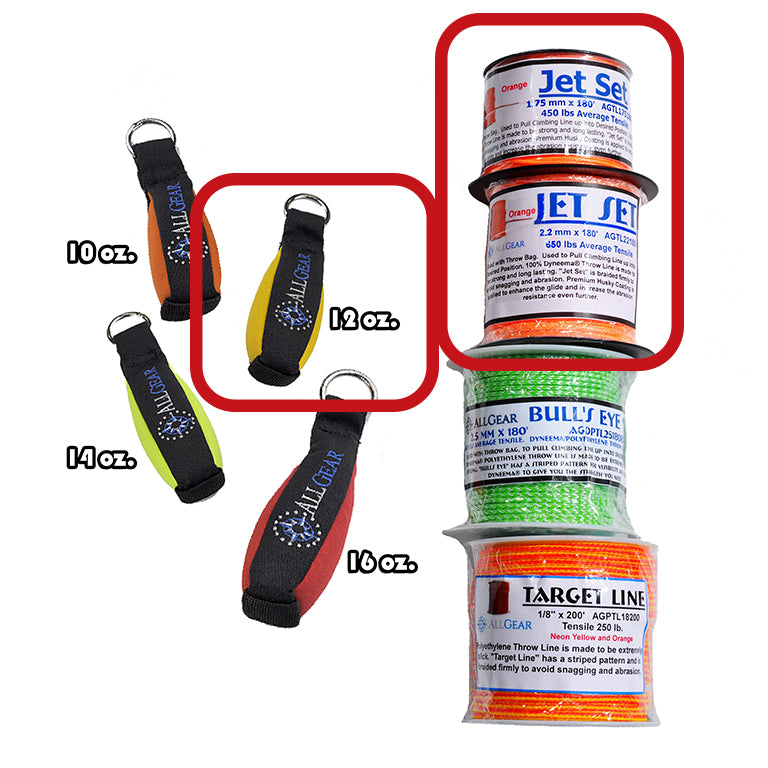 AllGear Throwbag Combo 12oz 2.2mm x 180' Jet Set AGTB12&TL22180