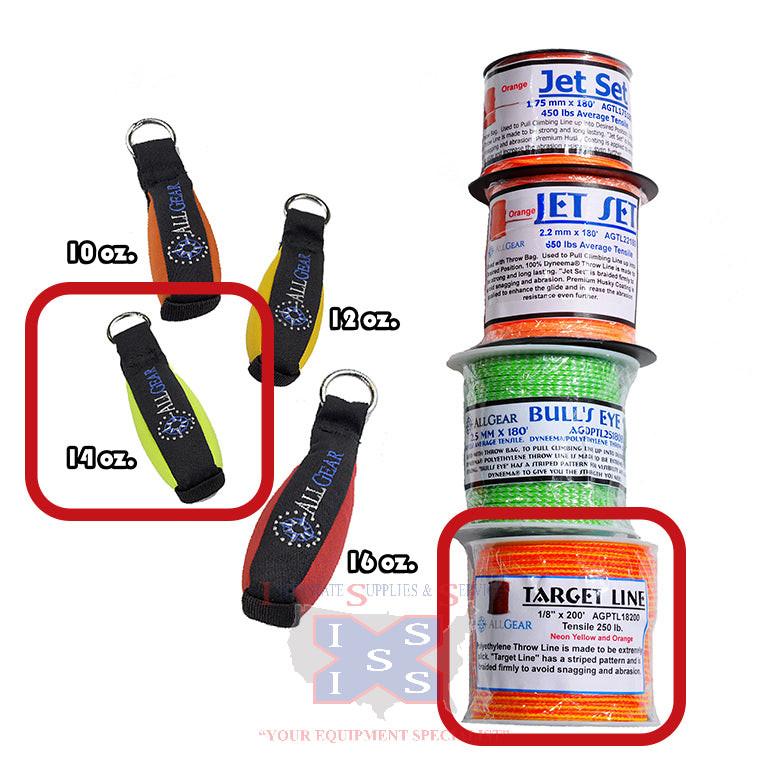 AllGear Throwbag Combo 14oz 1.8" x 200' Target Line.