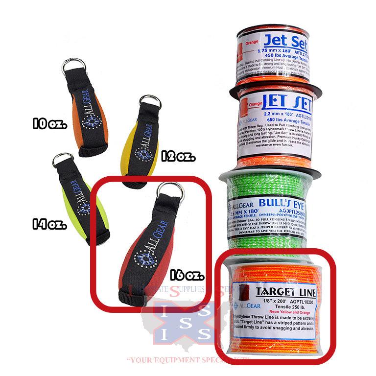 AllGear Throwbag Combo 16oz 1.8mm x 200' Target Line.