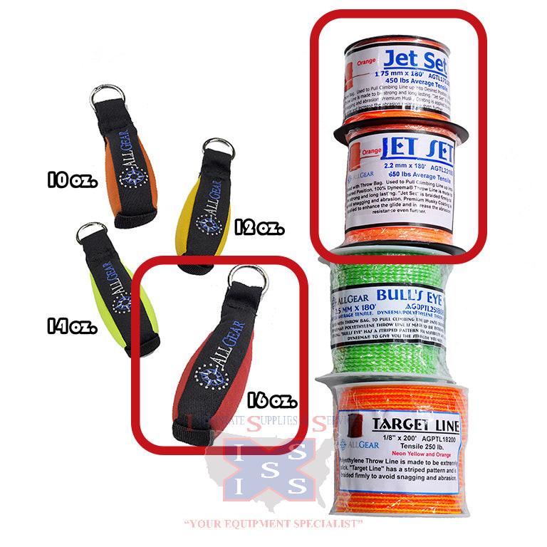 AllGear Throwbag Combo 16oz 2.2mm x 180' Jet Set.