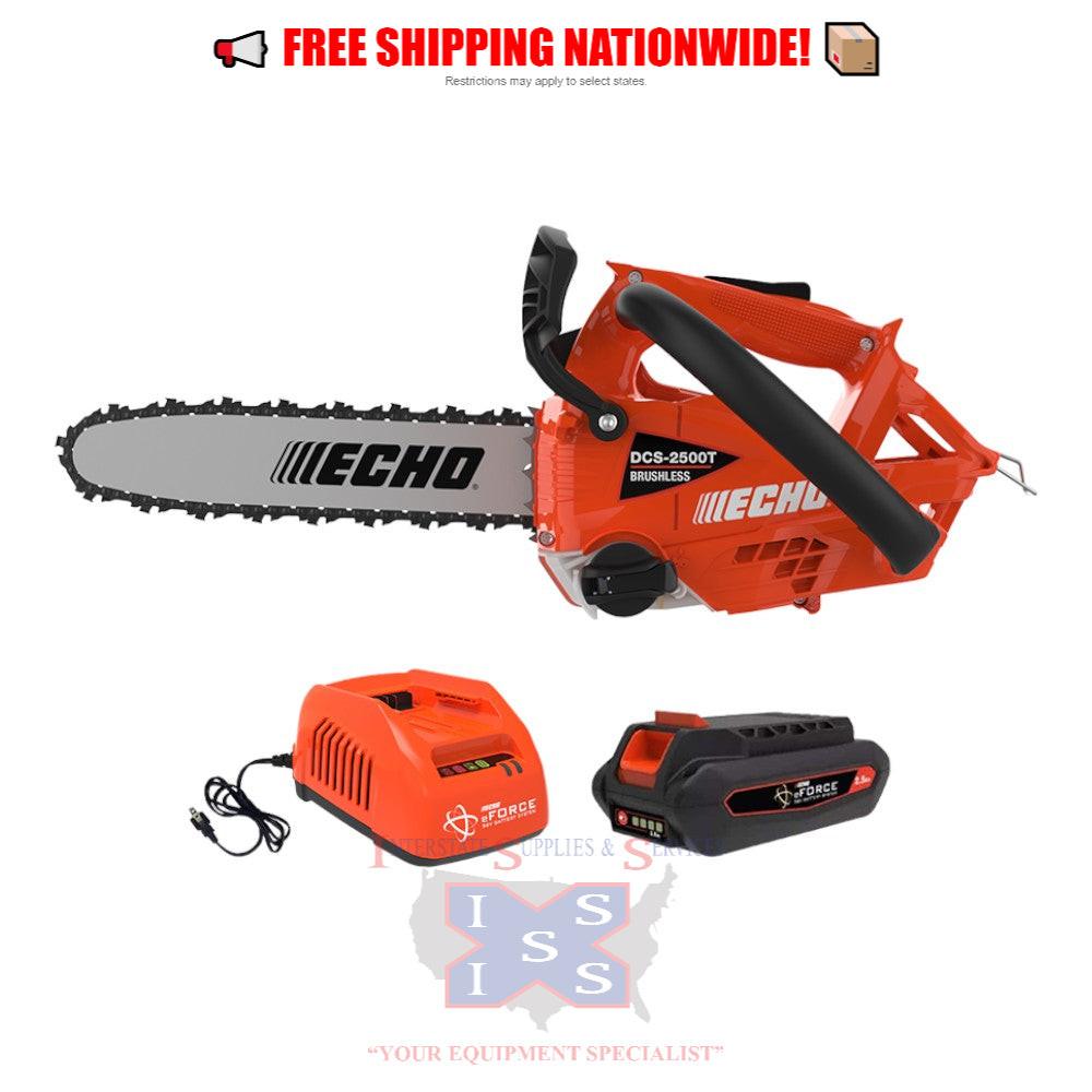 Echo Eforce 56V X-Series 12" Battery Powered Top Handle Chainsaw with 2.5Ah Battery and Charger.