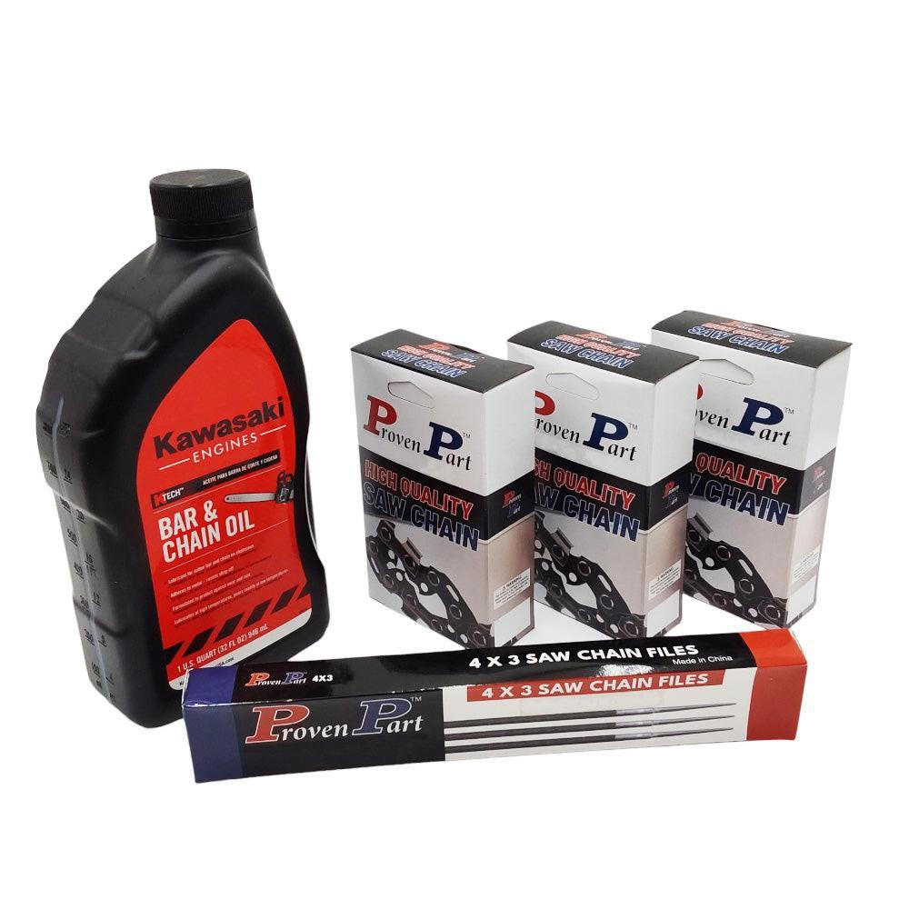 Proven Part (3) 20" Full Skip Chain For 20" Bar 3/8" Pitch .050" Gauge 70DL Fits Oregon 72EXJ070G (1) Qt Oil (12) Files