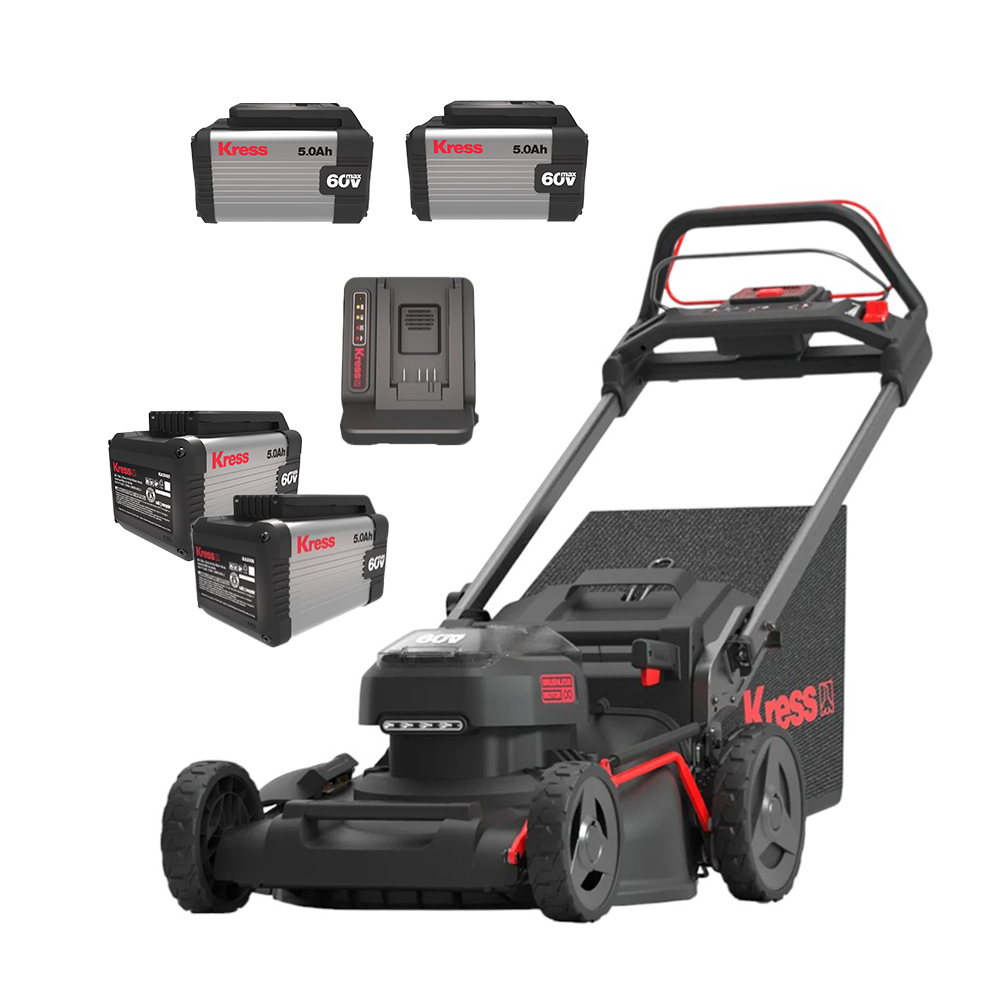 Kress 60V 21-inch Steel Deck Self-Propelled Mower Kit + FREE Extra Battery