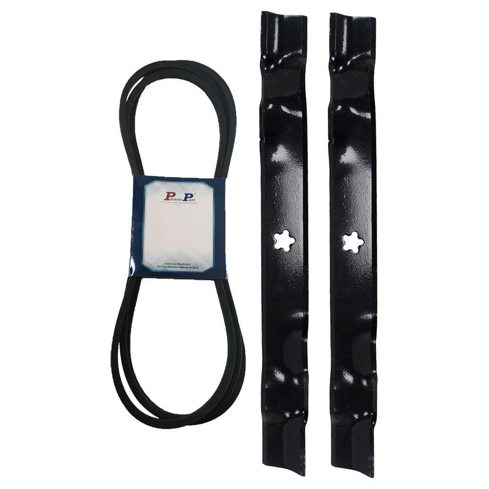 Proven Part 2 Lawn Mower Blades W/ Belt For 42 In. Deck Fits Craftsman Fits Poulan Fits Husqvarna 532138971 134149 144959 127843