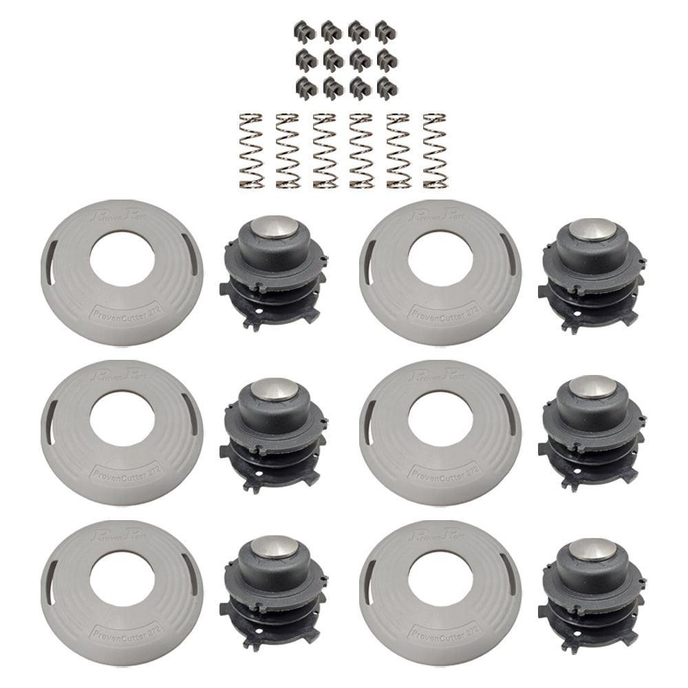 Proven Part 6 Caps Spools Springs 12 Eyelets For Stihl 25-2 27-2 , 4002 713 9712, 4002 710 4321, 0000 997 1501, 4002 713 3017, 4003 713 8301