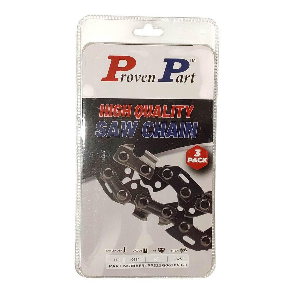 Proven Part 3-Pack of chainsaw Chain 325 Pitch 063 Gauge 63 DL Fits Stihl 26RM3
