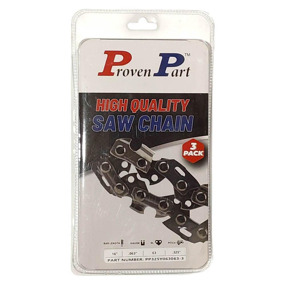 Proven Part 3-Pack of chainsaw Chain 325 Pitch 063 Gauge 63 DL Fits Oregon 35LG063