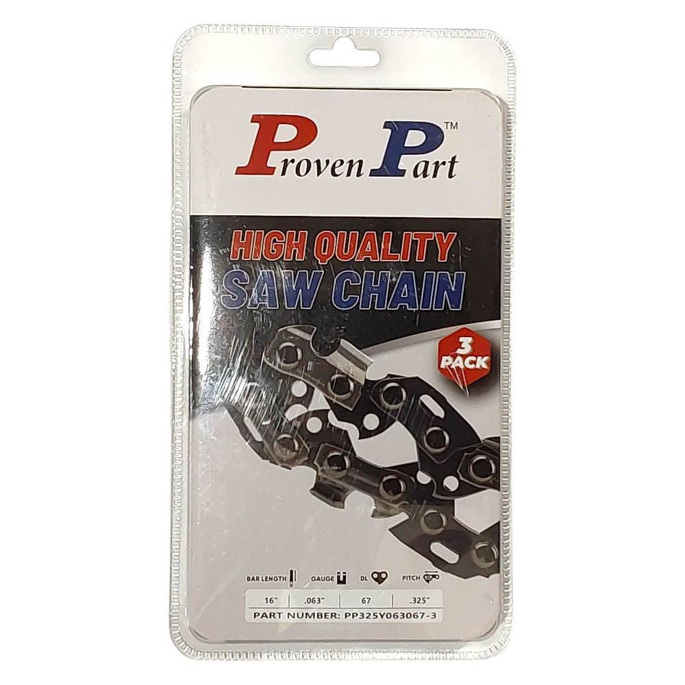 Proven Part 3-Pack of chainsaw Chain 325 Pitch 063 Gauge 67 DL Fits Stihl 26RM3 67