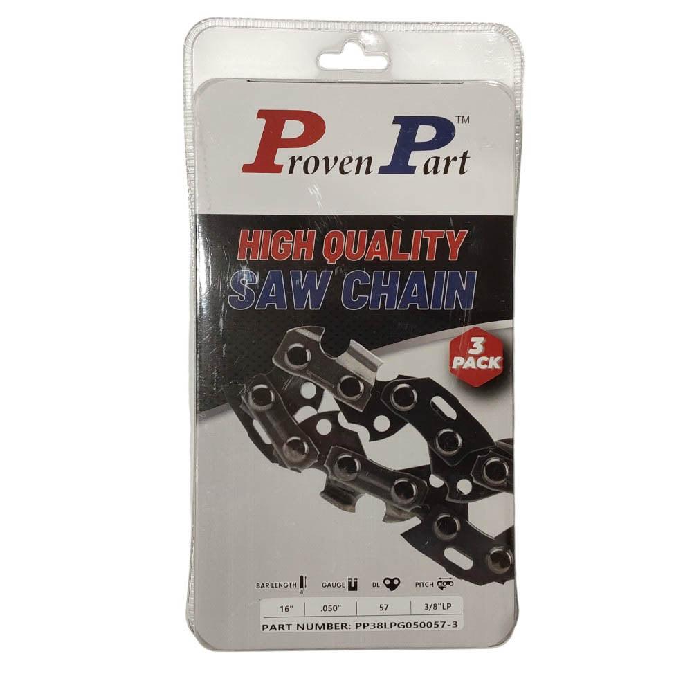 Proven Part 3-Pack of chainsaw Chain 38LP Pitch 050 Gauge 57 DL Fits Echo 91PX57CQ.
